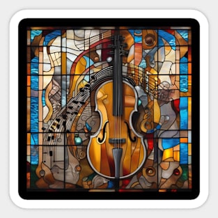 Musical Symbols In A Stained Glass Window Sticker